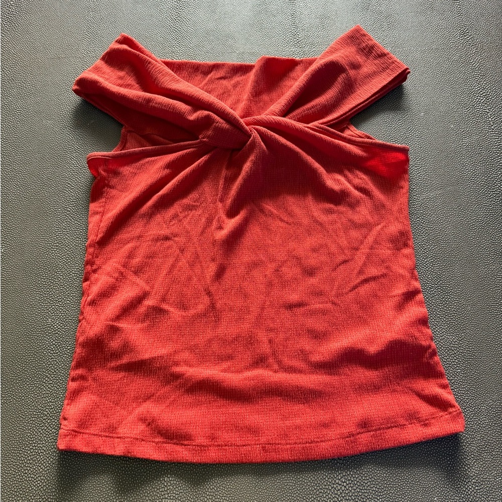 Anthropologie Red Twist-Front Blouse